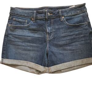 Lucky Brand The Roll Up Denim Shorts Size‎ 8/29 medium wash Jean cut off shorts